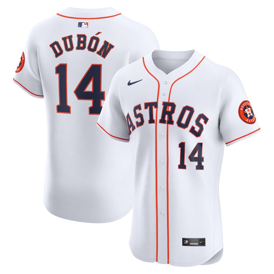 Men Houston Astros #14 Mauricio Dubon Nike White Home Elite Player MLB Jersey